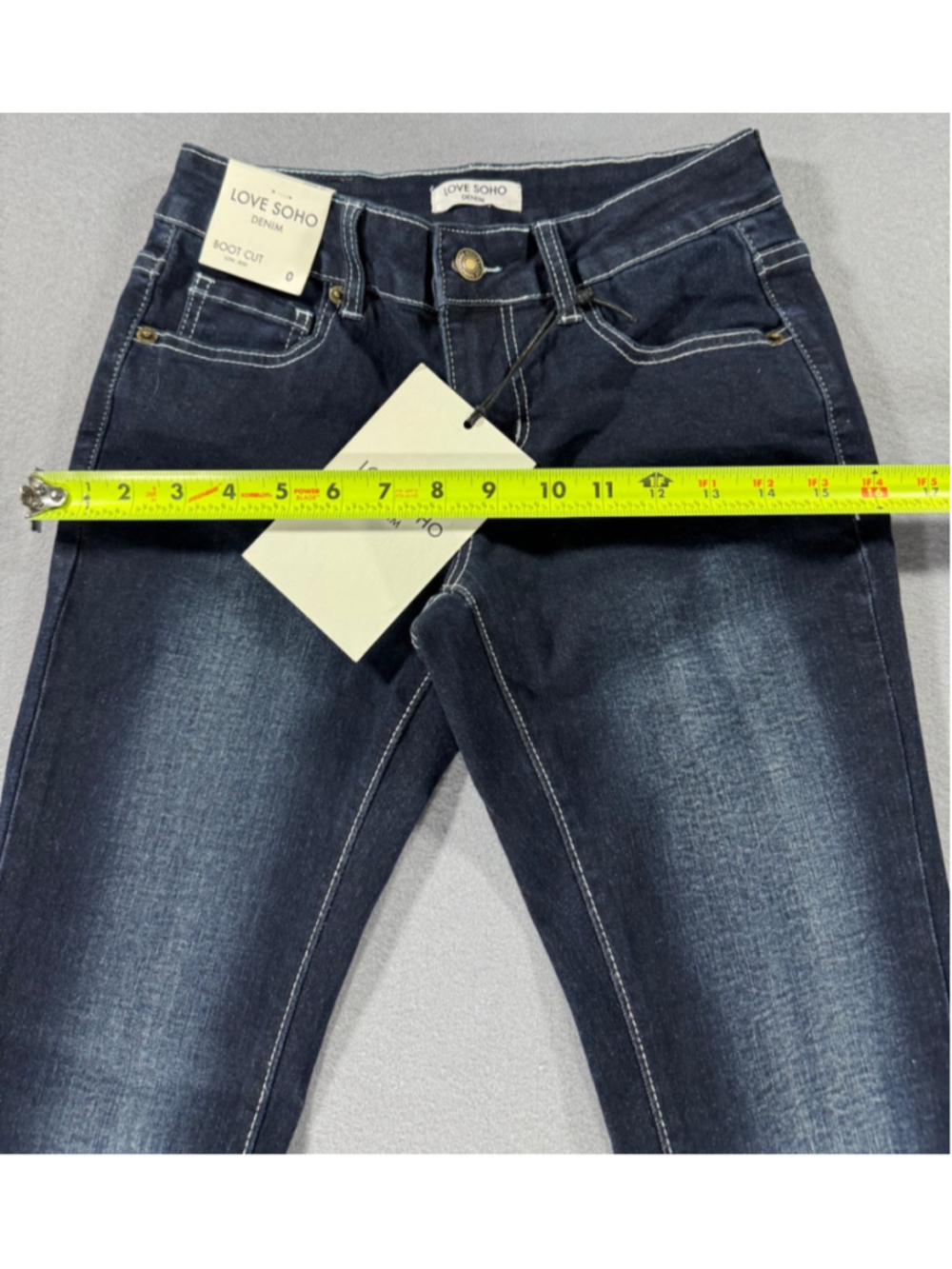 Love Soho Denim Low Rise Boot Cut Size 0 Jeans New With Tags - Picture 14 of 16